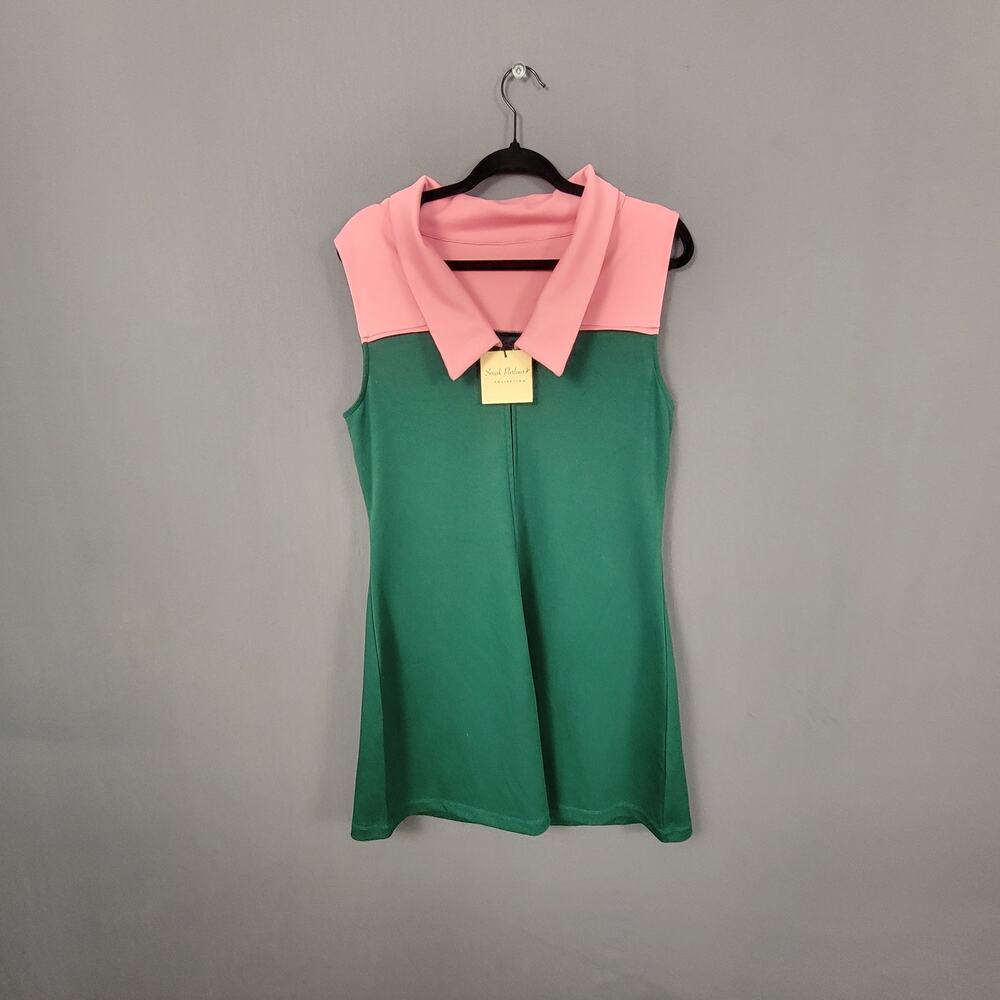 Smak Parlour Mod Shift Mini Dress Pink Green Colorblock Floral NWT